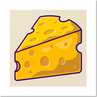 Cheese Cartoon Illustration Posters and Art